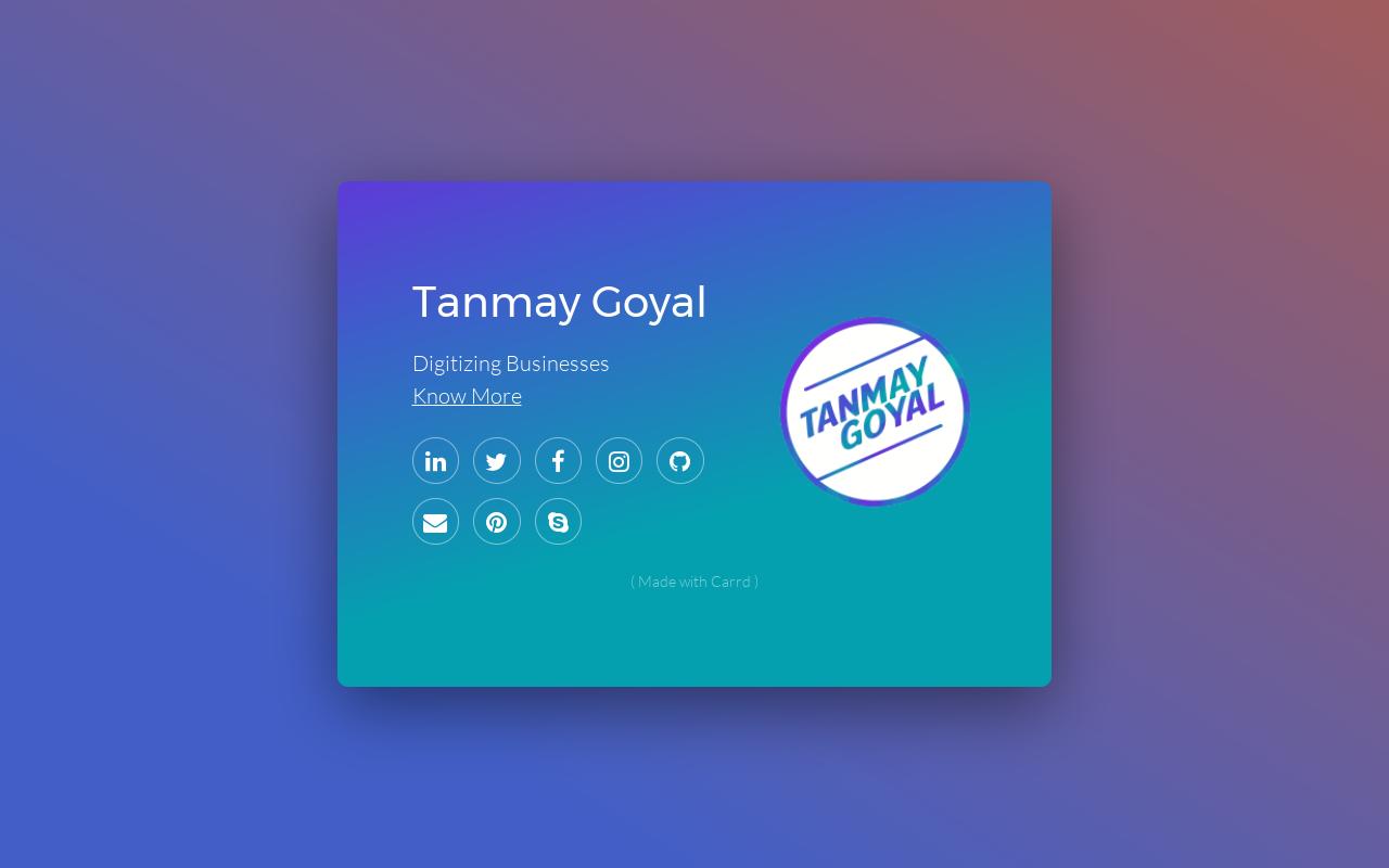 Carrd profile picture for @tanmay